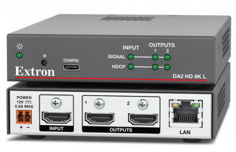 Extron presenta el DA2 HD 8K L amplificador de distribución HDMI 2.1
