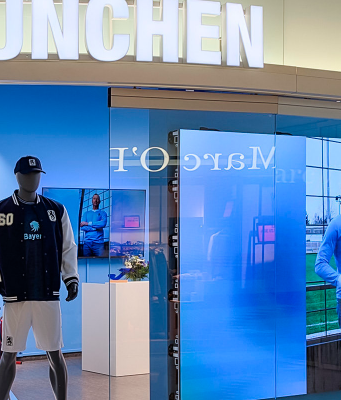 Concept International y Leyard Europe instalan en solo cuatro días una LED wall para el nuevo fanshop del TSV 1860 München en el aeropuerto de Múnich