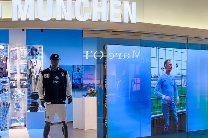 Concept International y Leyard Europe instalan en solo cuatro días una LED wall para el nuevo fanshop del TSV 1860 München en el aeropuerto de Múnich Concept International y Leyard Europe instalan en solo cuatro días una LED wall para el nuevo fanshop del TSV 1860 München en el aeropuerto de Múnich